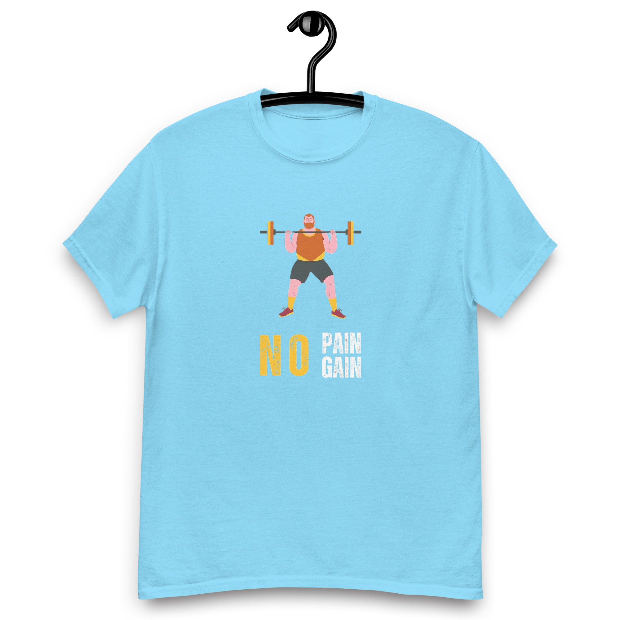 No Pain No Gain Half Sleeve Round Neck T-Shirt for Men