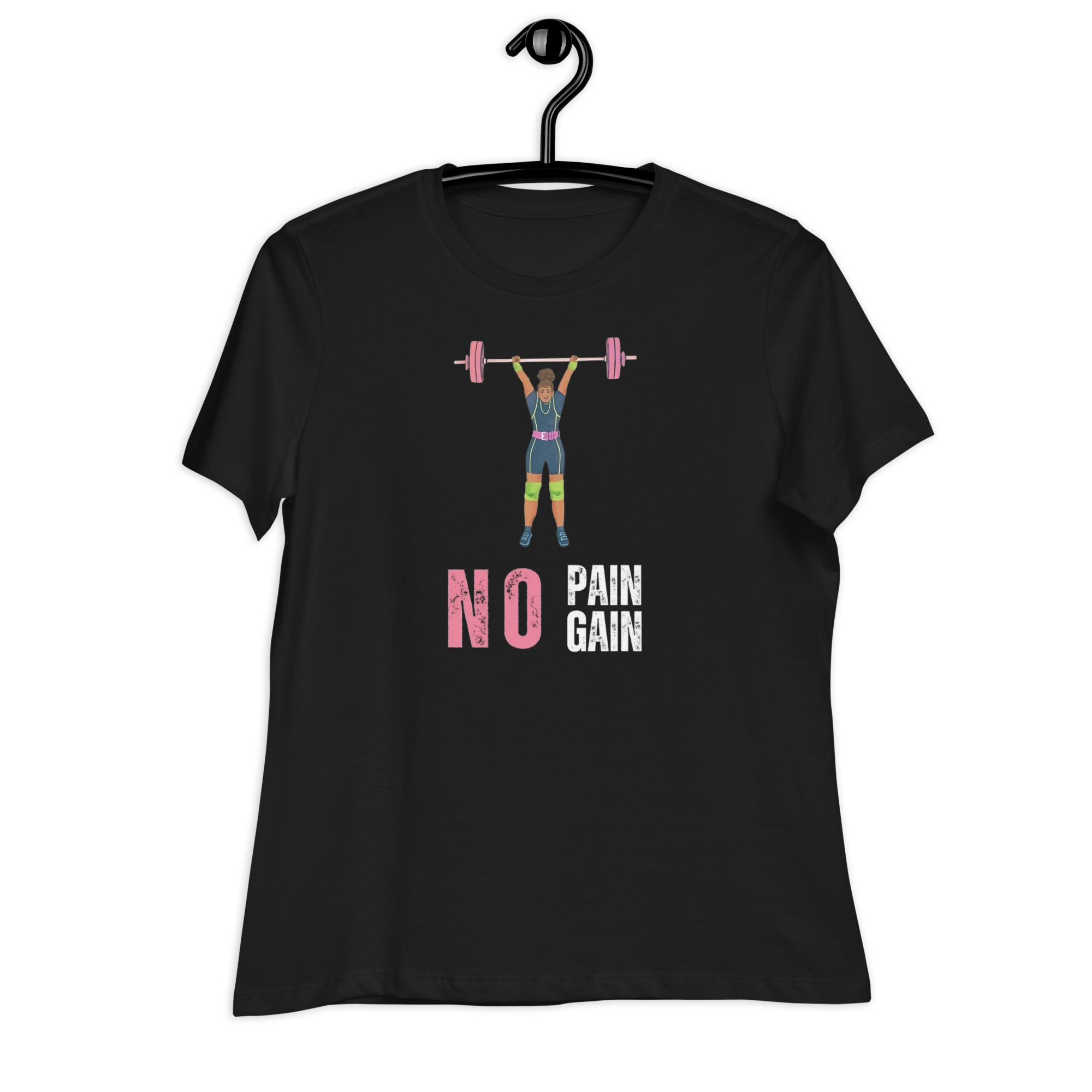No Pain No Gain Half Sleeve Round Neck T-Shirt for Women